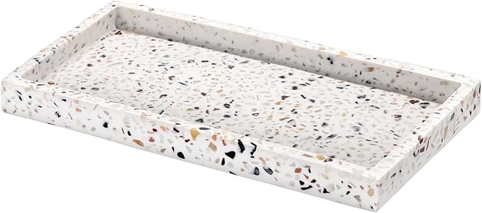 Luxspire Bathroom Vanity Tray, 8 x 4 inch Resin Kitchen Sink Tray by Luxspire