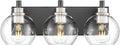 Bathroom Light Fixtures, 3-Light Black and Brushed Nickel Bathroom Vanity Light by Metwet