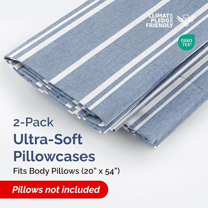 Body Pillowcases Set of 2-20x54 Long Body Pillow Case - Image 2
