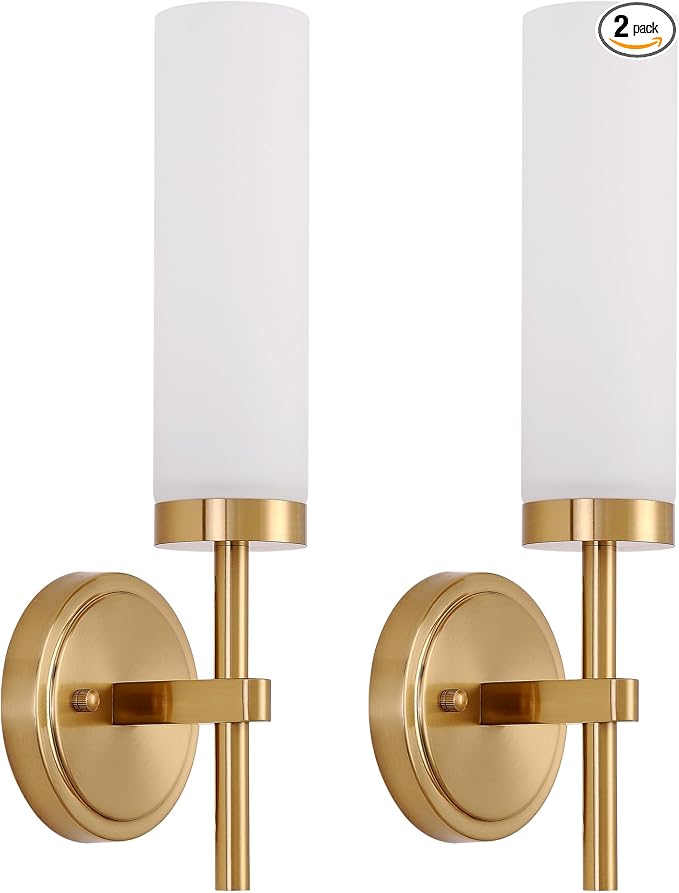Gold Bathroom Wall Sconces Set of 2, Modern Sconces Wall Lighting Vanity Light by SANTOSTOCK
