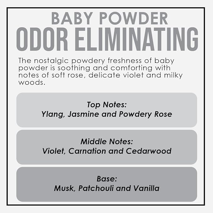 Baby Powder Odor Eliminating Highly Fragranced Candle - Image 5