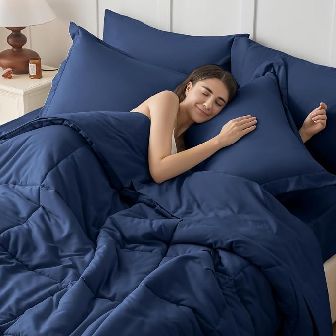JOLLYVOGUE Twin Comforter Set, Ultra-Soft Bed in a Bag Twin Size 5 Pieces - Image 6