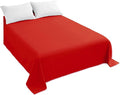 Sfoothome Full Flat Sheet Red Top Sheet, Premium Hotel 1-Piece, Luxury and Soft by Sfoothome
