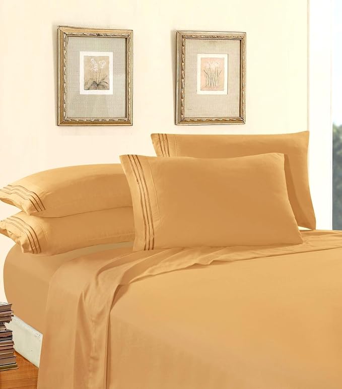 Elegant Comfort Luxury 1500 Premium Hotel Quality Microfiber 4-Piece Sheet Set - Image 3