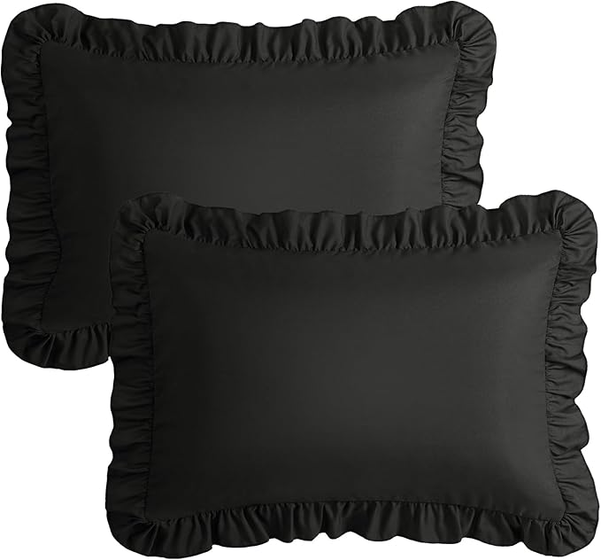 KKJIAF Ruffle Pillow Cases Queen Size Set of 2, Ruffled Pillow Covers - Image 7