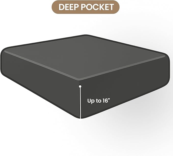 ROSE&RISY Black Twin Fitted Sheet, Soft and Breathable - Image 2