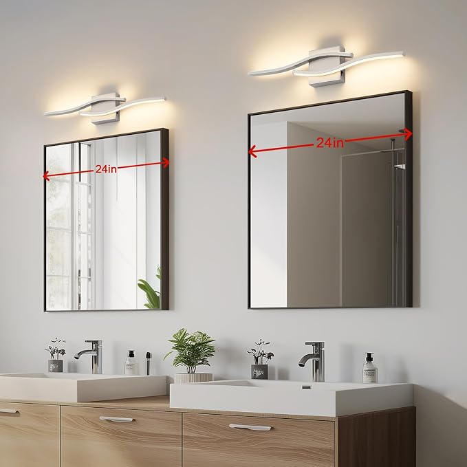 Joossnwell Brushed Nickel Bathroom Vanity Lights Fixtures Over Mirror 5CCT - Image 9