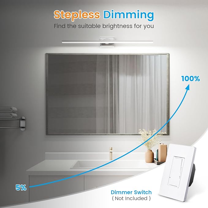 VOLISUN Modern Bathroom Vanity Light 39.4 inch, 24W Dimmable 5CCT Led Bathroom - Image 4