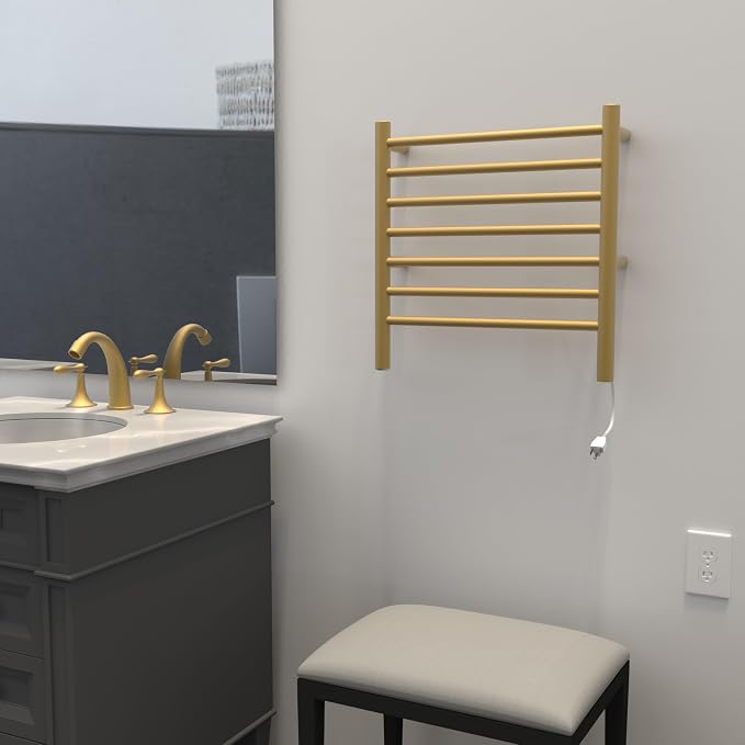 Amba RWHS-SSB Radiant Small Hardwired Plug-in Combo 7 Bar Towel Warmer in Satin - Image 4