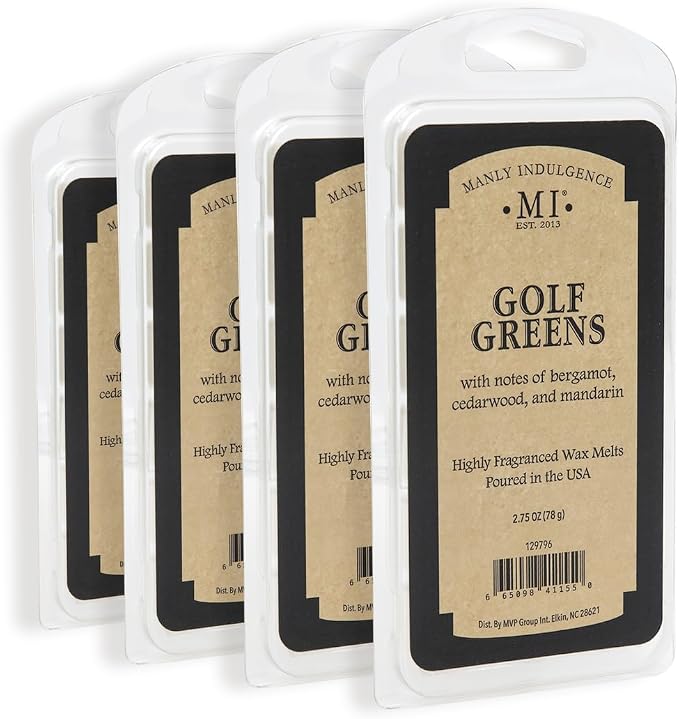 Manly Indulgence Golf Greens Scented Wax Melts, Wax Melt Warmer Cubes, Long by ManlyIndulgence