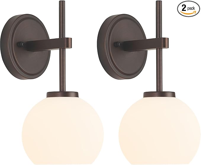 Oil Rubbed Bronze Wireless Rechargeable Wall Sconces Set of 2, Battery Operated by SANTOSTOCK