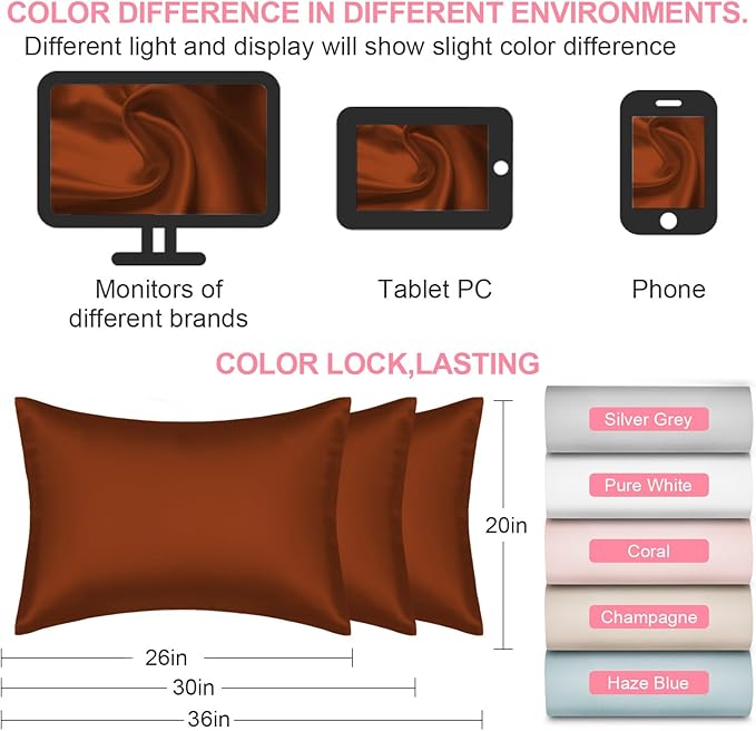 Silk Pillow Cases 2 Pack Standard Size - Image 7