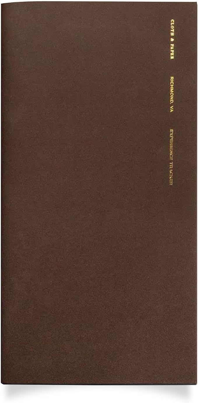 Cloth & Paper Travel Notebook | Experience Journal Tracker – Walnut | A5 Slim by ClothandPaper