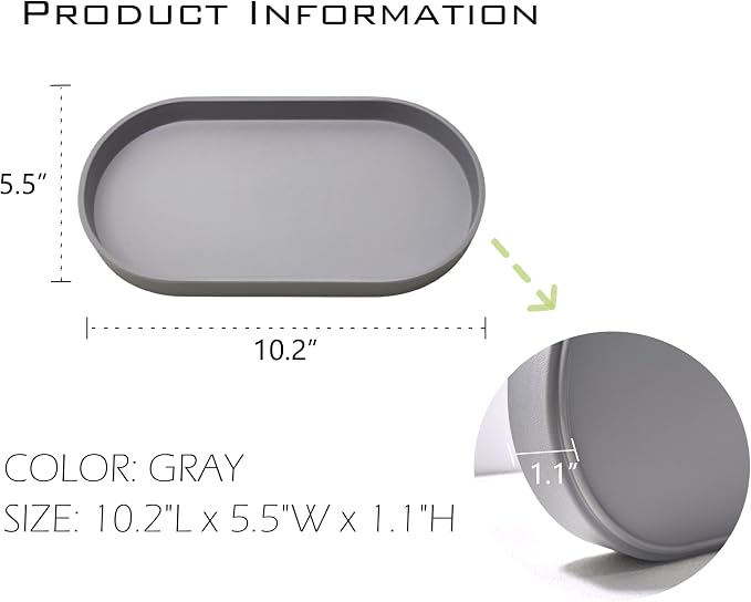 Gray Small Tray, 3 Pack Oval Tray - Image 6