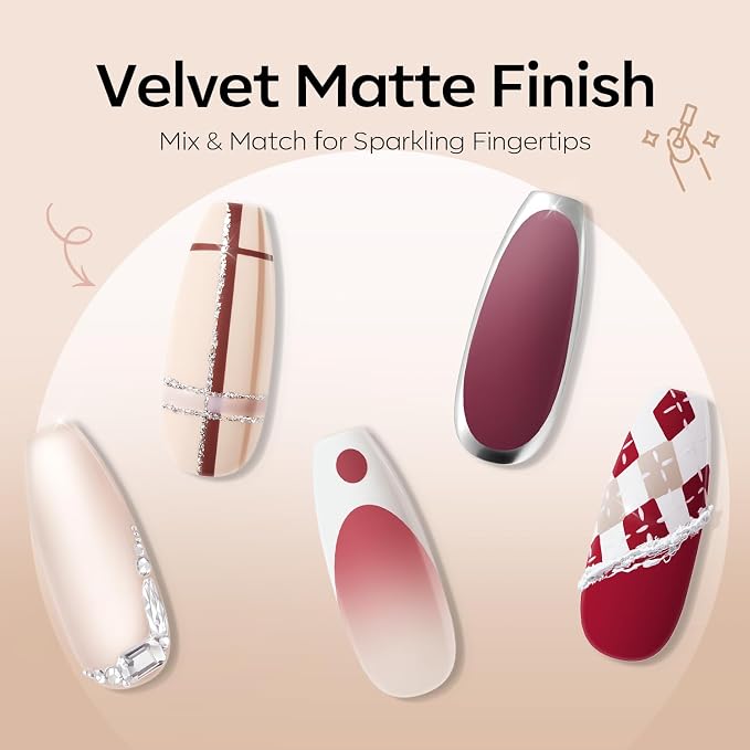 modelones 2PCS Matte Gel Top Coat Chrome Proof, Powder-Resistant No Wipe Velvet - Image 4
