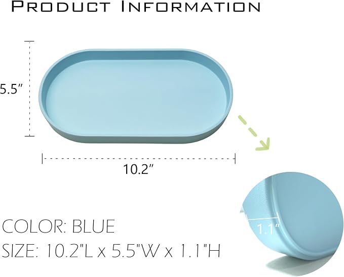 Blue Small Tray, 3 Pack Oval Tray - Image 6