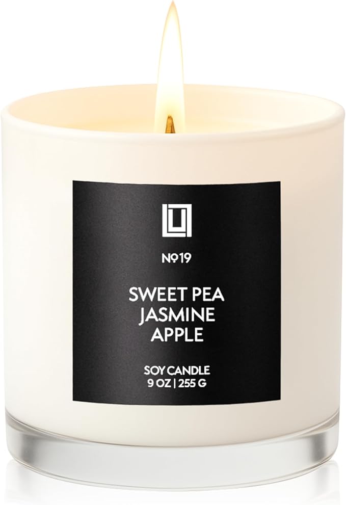 Lulu Candles | Sweet Pea, Jasmine & Apple | Luxury Scented Soy Jar Candle | by LULUCANDLES