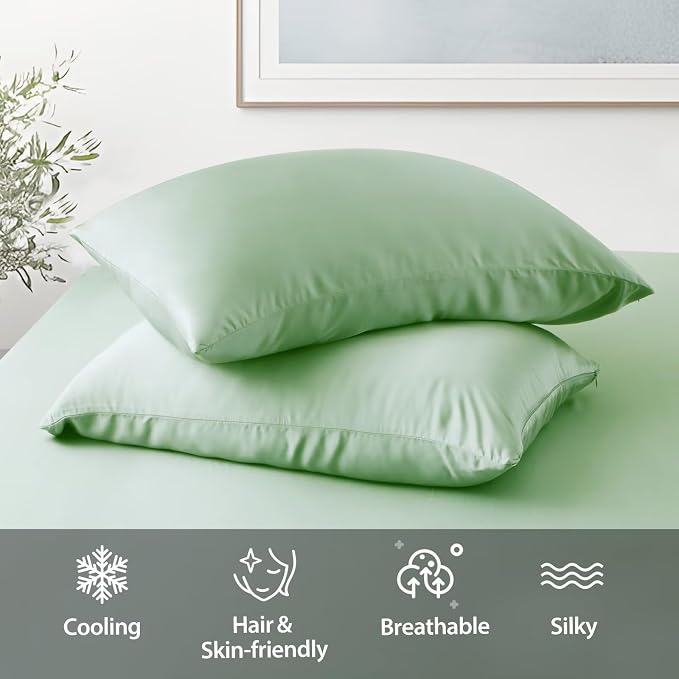 4 Pack Cooling Pillow Cases, Viscose Derived from Bamboo Pillow Protectors King - Image 3