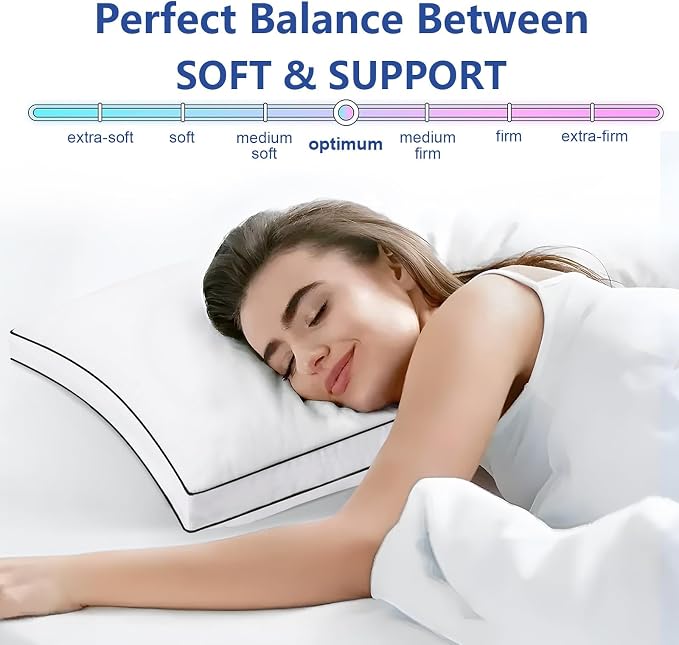 Premium Pillows Standard Size Set of 4, Fluffy and Supportive 7D Down - Image 7