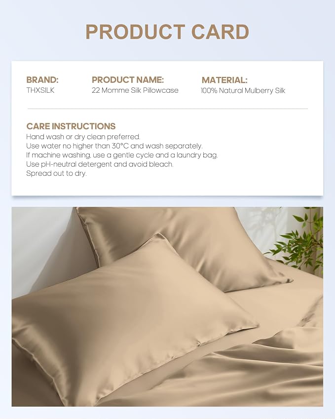 THXSILK Set of 2 Silk Pillowcase - Image 8