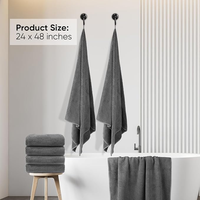 HOMEXCEL 6 Pack Bath Towel Set, Microfiber Ultra Soft Highly Absorbent Bath - Image 2