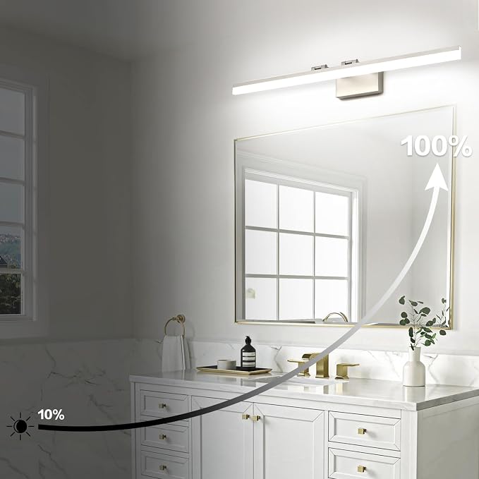 SOLFART 39.4 Inch 5 Color Temperature Dimmable Brushed Nickel Bathroom Light - Image 4
