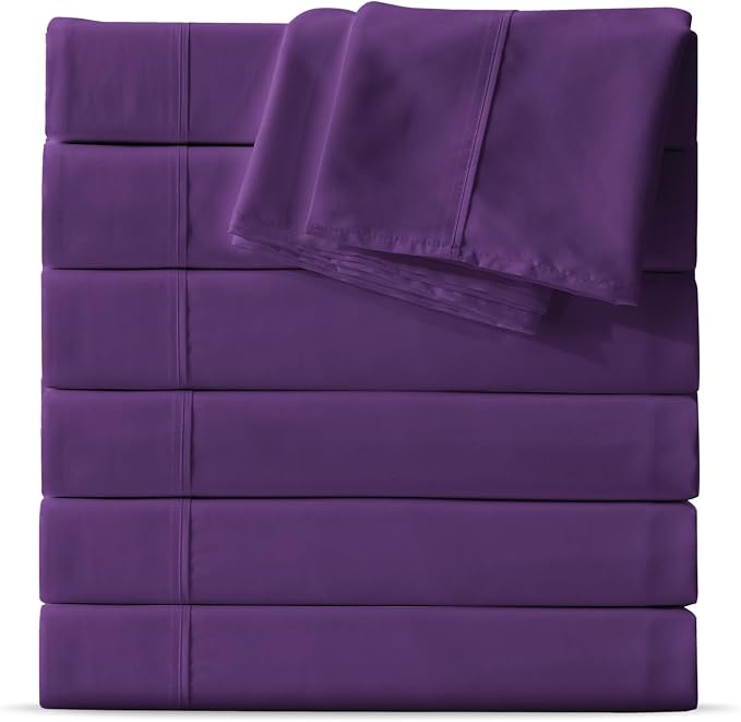 Maple&Stone Twin Flat Sheet 6 Pack, Premium Soft & Breathable, Brushed by MapleStone
