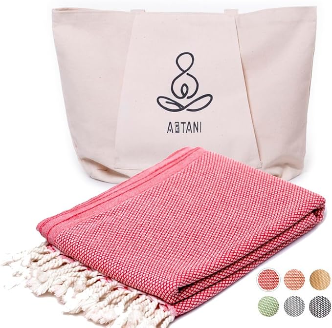 ATANI 69x35 in Oversized Turkish Beach Towel Set by ATANI