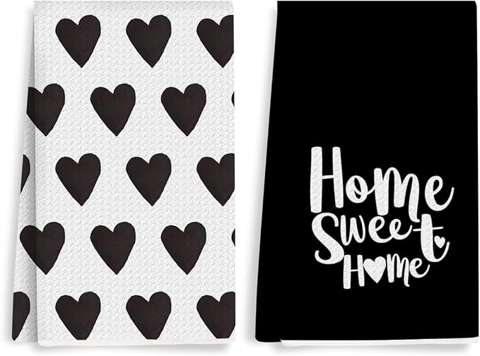 2PCS Cute Heart Love Home Sweet Home Valentine's Kitchen Towels, Valentines Day by Unknown