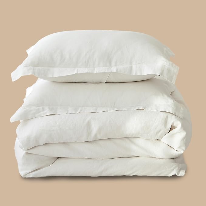 Simple&Opulence 100% Linen Duvet Cover Set 3pcs Basic Style Natural French - Image 9