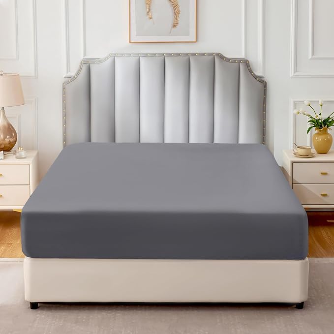 FreshCulture Pure Cotton Fitted Sheets Twin XL Size, 300 Thread Count Percale - Image 2