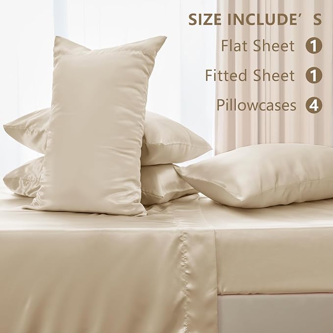 CozyLux Satin Sheets Full Size Sheets - Image 6