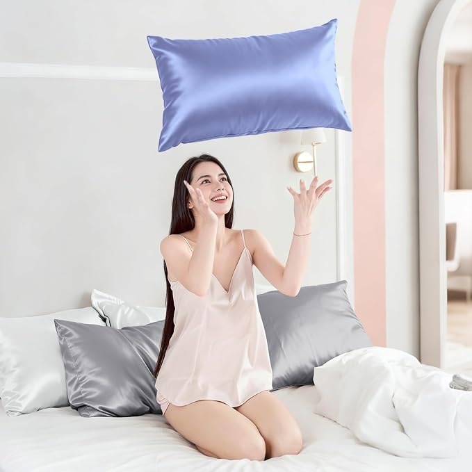 Silk Pillow Cases Mulberry Silk Pillowcases Soft Breathable Both Sided Natural - Image 3