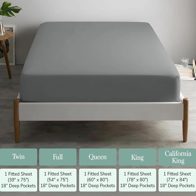 Feather & Stitch Fitted Bottom Sheet Only Queen Size 500 TC-1 Piece 100% Cotton - Image 6