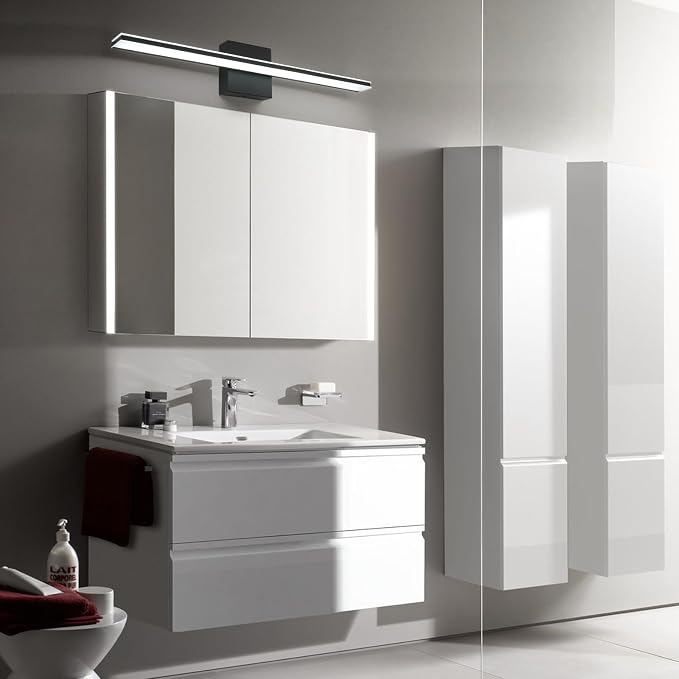 Black Vanity Light Fixture 24 Inch Bathroom Lamps Over Mirror 14W Modern Bath - Image 9