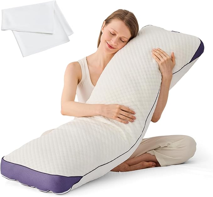 HOMELAB Adjustable Shredded Memory Foam Body Pillow Bundle by HOMELAB