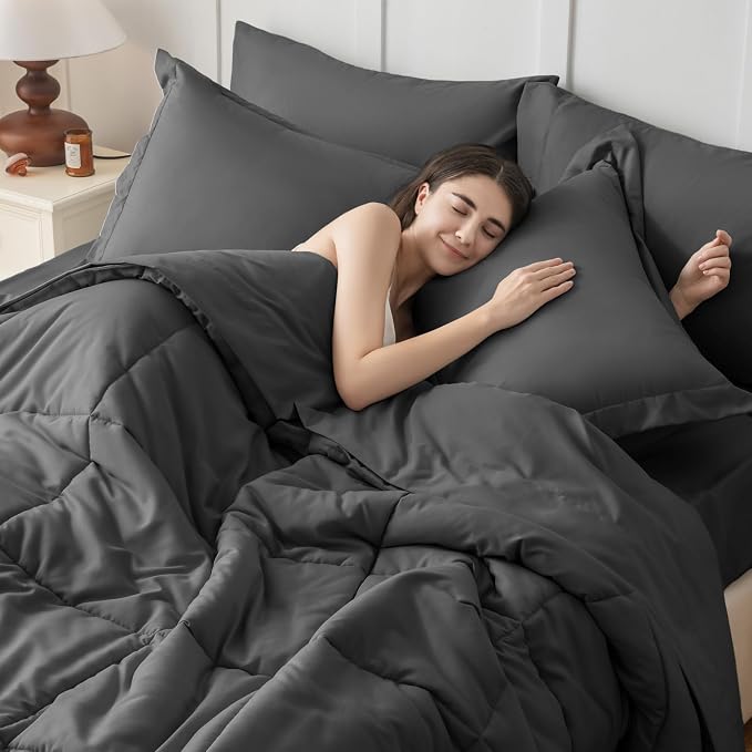 JOLLYVOGUE Queen Comforter Set, Ultra-Soft Bed in a Bag Queen Size 7 Pieces - Image 7