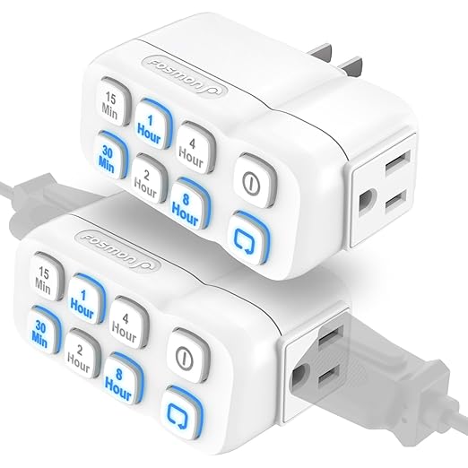Fosmon Countdown Plug-in Timer Dual Outlets, Indoor Light Timers by Fosmon