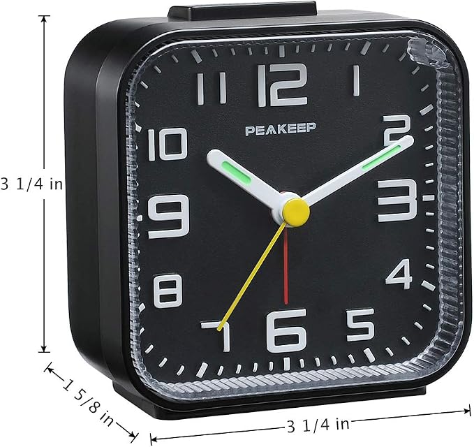 Peakeep 3D Numbers No Tick-Tock Analog Alarm Clock - Image 7