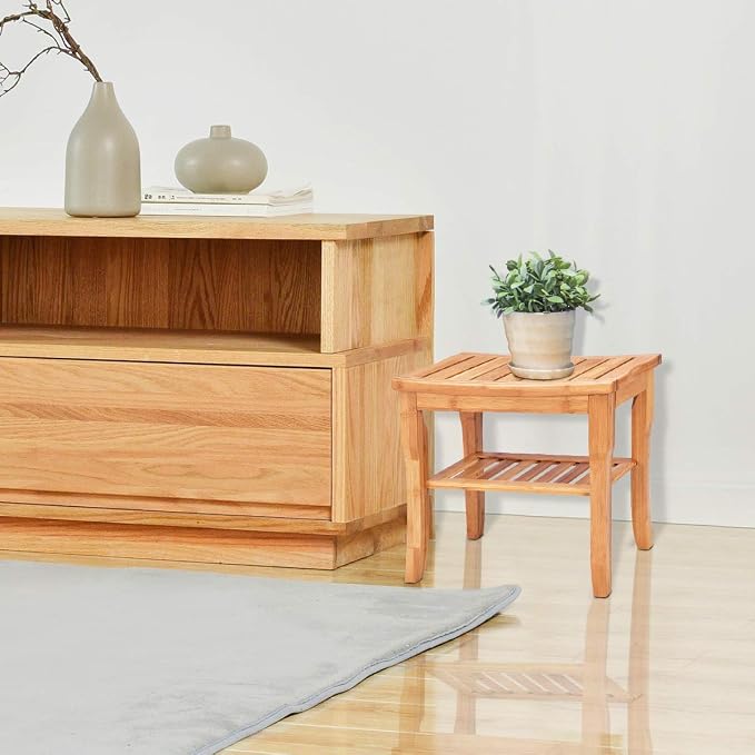 Giantex Bamboo Shower Bench Seat - Image 7