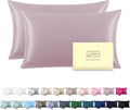Silk Pillow Cases 2 Pack, Soft Breathable and Sliky Queen Size Pillow Cases Set by Suatien