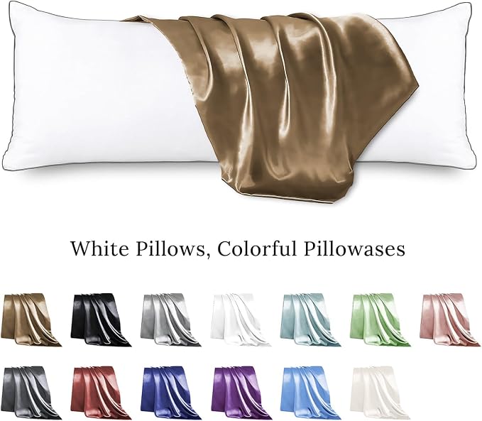 HUXMEYSON Body Pillow with Satin Pillowcase, Body Pillow - Image 2