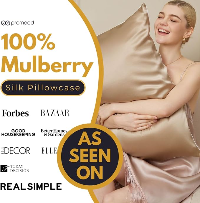 PROMEED 100% Silk Pillowcase for Hair and Skin, Both Sides Grade 6A+ 23mm - Image 2