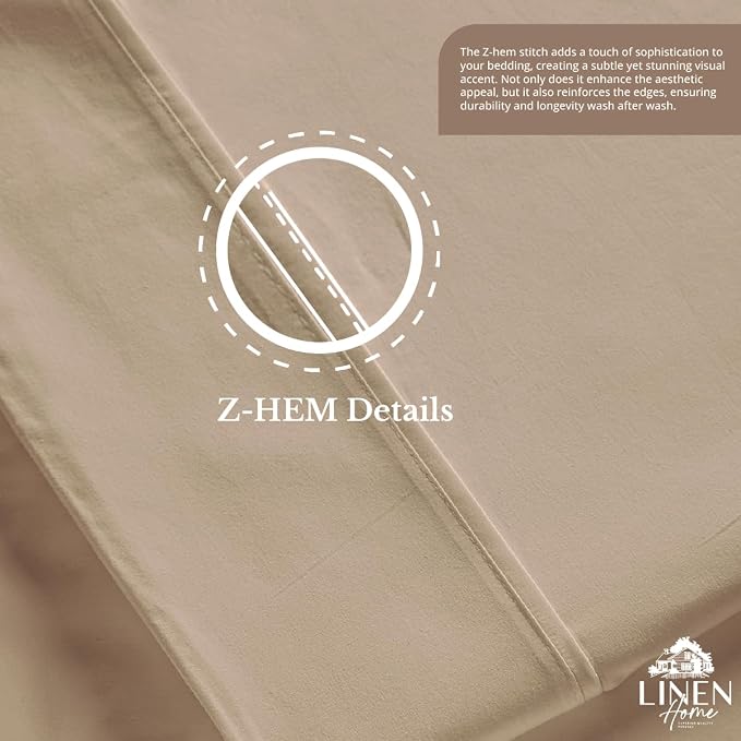 Linen Home 100% Cotton Percale 1 Flat Sheet, King Size - Image 5
