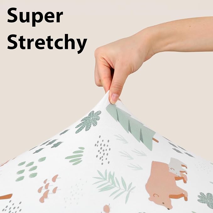 Baby Crib Sheets for Boys and Girls, 3 Pack Fitted Crib Sheets Neutral for - Image 4