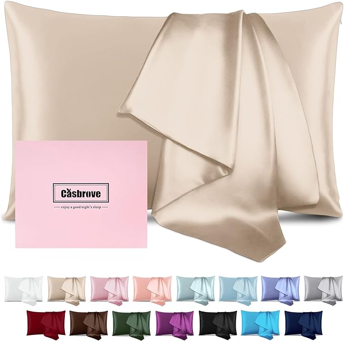 Silk Pillowcase for Hair and Skin Mulberry Silk Pillowcase Soft Breathable by Casbrove