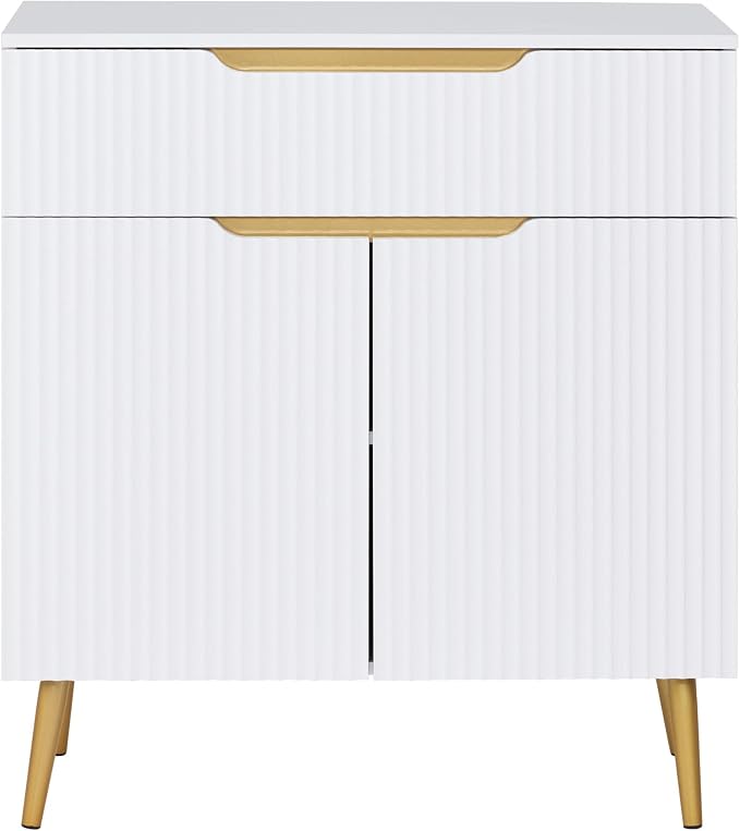 BarberPub Barber Station with Drawer & Cabinet, Beauty Salon White Storage - Image 9