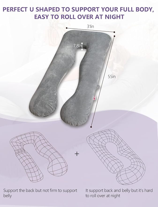 Meiz Pregnancy Pillow, U Shaped Pregnancy Body Pillow - Image 7