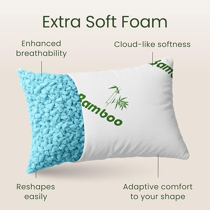Shredded Memory Foam Pillow Queen Size - Image 3