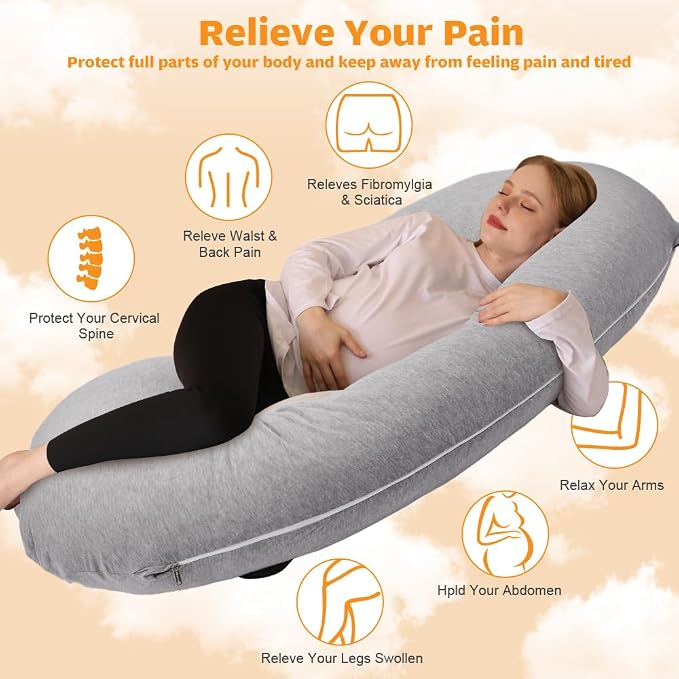 Chilling Home Pregnancy Pillow, C Shaped Full Body Pillow Maternity Pillow - Image 2